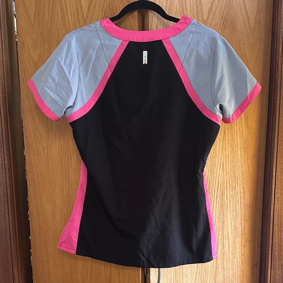 Grey's Anatomy Pink and Gray Scrub Top - Picture 3 of 3